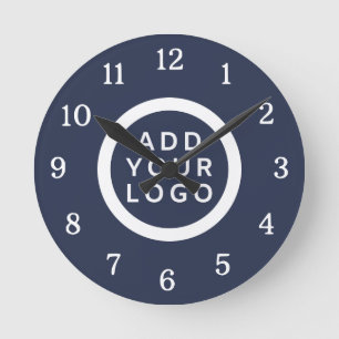 Aangepast zakelijk logo Bedrijfsmerk Promotie Blau Ronde Klok
