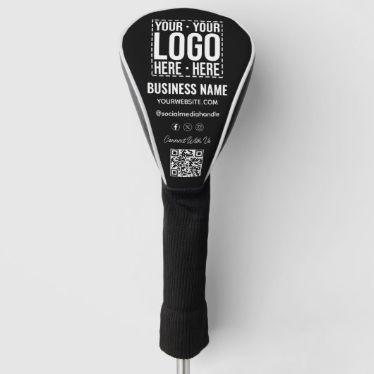 Aangepast zakelijk logo Bedrijfsmodern koel Golfheadcover (Voorkant)