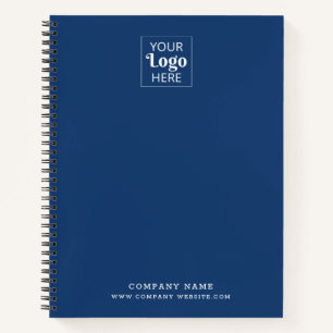 Aangepast zakelijk logo Bedrijfsnaam Merkblauw Notitieboek