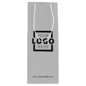 Aangepast zakelijk logo Bedrijfsreclame grijs Wijn Cadeautas (Voorkant)