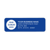 Aangepast zakelijk logo blauw retouradreslabel etiket (Voorkant)