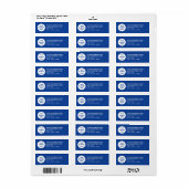 Aangepast zakelijk logo blauw retouradreslabel etiket (Full Sheet)