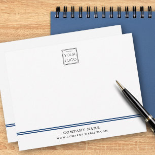 Aangepast zakelijk logo blauwe lijn bedrijfsnaam notitiekaartje