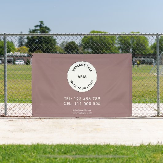 Aangepast Zakelijk Logo Eenvoudig Bruin Spandoek (Insitu)