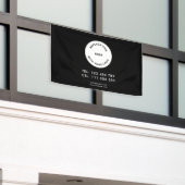 Aangepast zakelijk logo eenvoudig zwart spandoek (Buitenkant Gebouw)