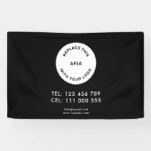 Aangepast zakelijk logo eenvoudig zwart spandoek (Horizontaal)
