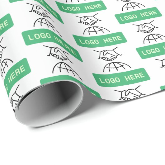 Aangepast zakelijk logo en bedrijfsicoon cadeaupapier (Rol Hoek)