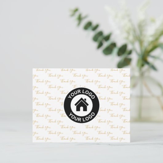 Aangepast Zakelijk Logo En Bericht Bedankt Briefkaart (Staand voorkant)