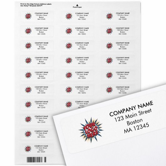 Aangepast zakelijk Logo- en retouradres Etiket