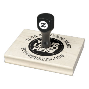 Aangepast zakelijk logo en tekst op schrijfmachine rubberstempel