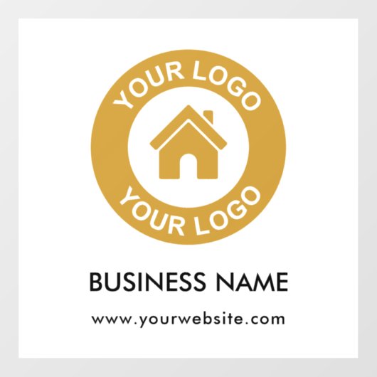 Aangepast zakelijk logo en tekst raamsticker (Vel)