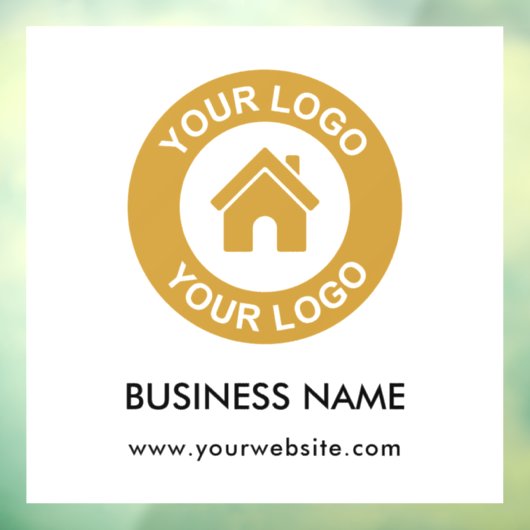 Aangepast zakelijk logo en tekst raamsticker (Vel 3)