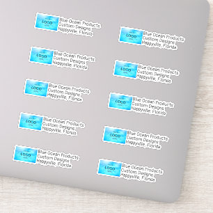 Aangepast zakelijk logo en tekstvormige reclame sticker