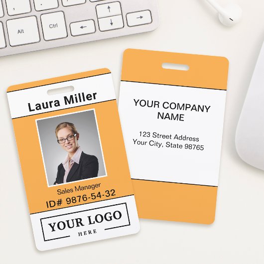 Aangepast zakelijk logo foto badge
