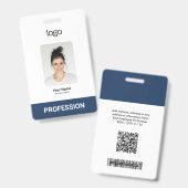 Aangepast Zakelijk Logo, Foto, Bar Qr Code Badge (Voor- en achterkant)