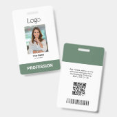 Aangepast zakelijk logo foto barcode & QR-code bad Badge (Voor- en achterkant)