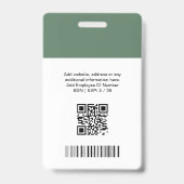 Aangepast zakelijk logo foto barcode & QR-code bad Badge (Achterkant)