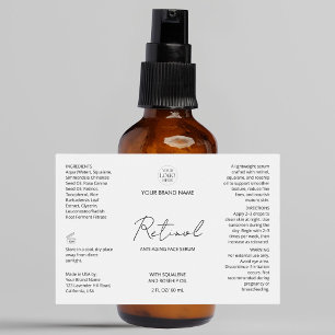 Aangepast zakelijk logo gezichtssérum productlabel sparkling wijnetiket