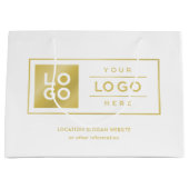 Aangepast Zakelijk Logo Goud Wit Merklogo Groot Cadeauzakje (Voorkant)