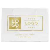 Aangepast Zakelijk Logo Goud Wit Merklogo Groot Cadeauzakje (Achterkant)
