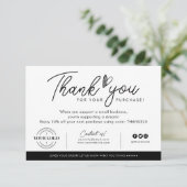 Aangepast zakelijk Logo Hartelijk dank voor bestel Bedankkaart (Staand voorkant)