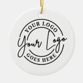 Aangepast Zakelijk Logo Keramisch Ornament (Voorkant)