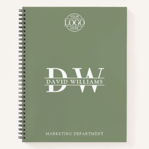 Aangepast zakelijk logo & merk monogram initialen notitieboek
