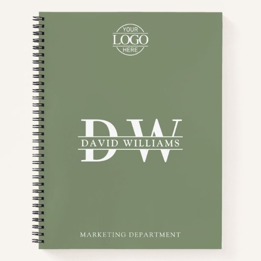 Aangepast zakelijk logo & merk monogram initialen notitieboek (Voorkant)