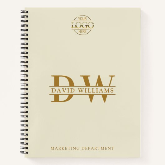 Aangepast zakelijk logo & merk monogram initialen notitieboek (Voorkant)