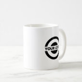 Aangepast zakelijk logo merk wit koffiemok (Voorkant rechts)