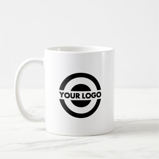 Aangepast zakelijk logo merk wit koffiemok (Links)