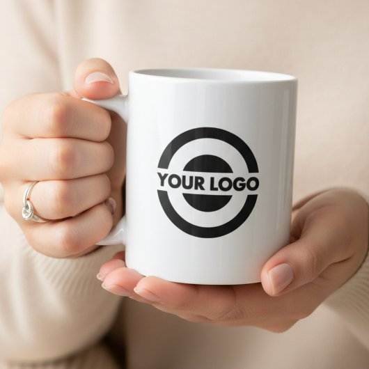 Aangepast zakelijk logo merk wit koffiemok