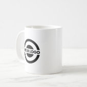Aangepast zakelijk logo merk wit koffiemok (Voorkant links)