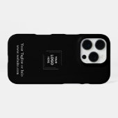 Aangepast zakelijk logo Minimaal iPhone-hoofdtelef iPhone Hoesje (Achterkant horizontaal)