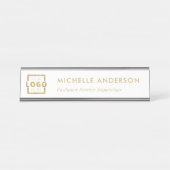 Aangepast zakelijk Logo Modern Boss Gold Bureau Naambordje (Voorkant)
