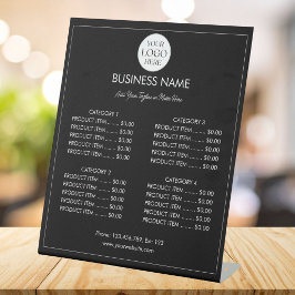 Aangepast Zakelijk Logo Modern Menu Prijslijst  Reclamebord Met Voetstuk