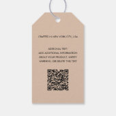 Aangepast Zakelijk Logo Modern Minimalistisch Prij Cadeaulabel (Achterkant)