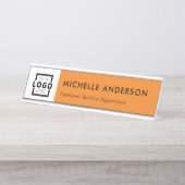 Aangepast zakelijk Logo Modern werknemer Sinaasapp Bureau Naambordje (Voorkant)