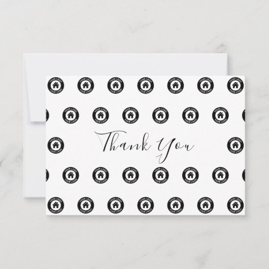 Aangepast zakelijk Logo patroon en bericht Bedankkaart (Voorkant)