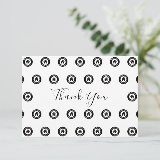 Aangepast zakelijk Logo patroon en bericht Bedankkaart (Staand voorkant)