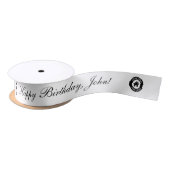 Aangepast zakelijk Logo patroon en tekst Satijnen Lint (Spoel)