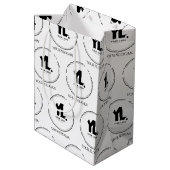 Aangepast zakelijk logo professioneel medium cadeauzakje (Achterkant Gekanteld)
