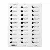 Aangepast zakelijk logo Professionele terugkeer me Etiket (Full Sheet)