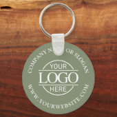 Aangepast zakelijk logo promotioneel saliegroen sleutelhanger (Voorkant)