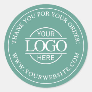 Aangepast zakelijk logo promotioneel teal groen ronde sticker