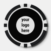 Aangepast zakelijk logo promotionele QR-code zwart Poker Chips (Voorkant)