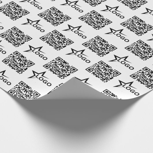 Aangepast zakelijk logo & QR-code  Cadeaupapier (Hoek)