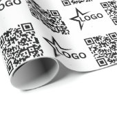 Aangepast zakelijk logo & QR-code  Cadeaupapier (Rol Hoek)