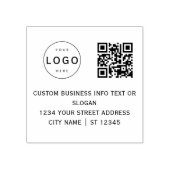 Aangepast Zakelijk Logo Qr Code & Retouradres Rubberstempel (Afrduk)