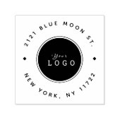 Aangepast Zakelijk Logo Rond Retouradres  Zelf in Zelfinktende Stempel (Design)